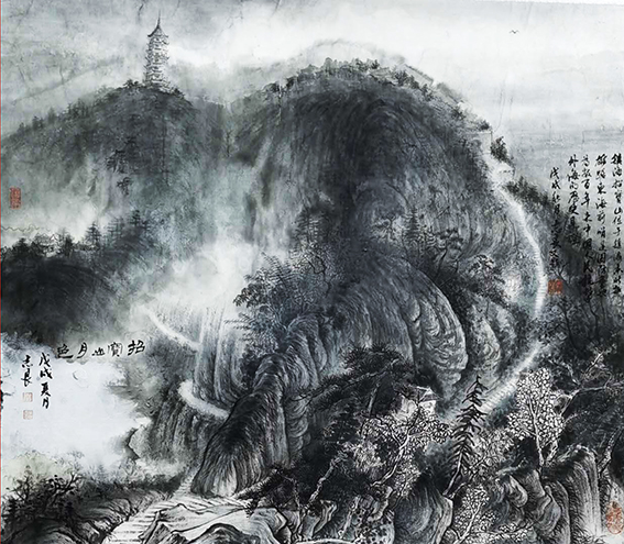 顾志良作品9《招宝山月色》67cmX71cm 2018年